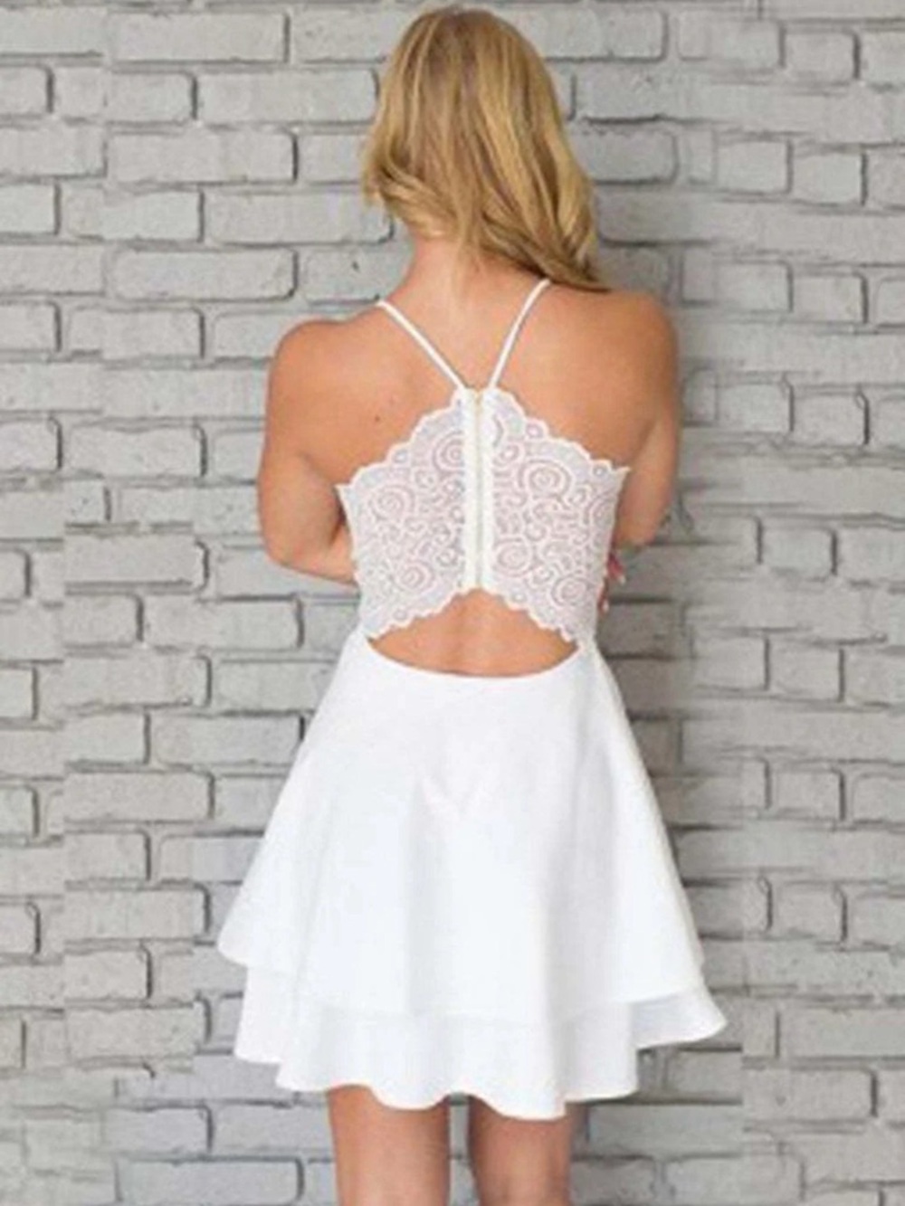 Dry Goods White Backless Lace Dress